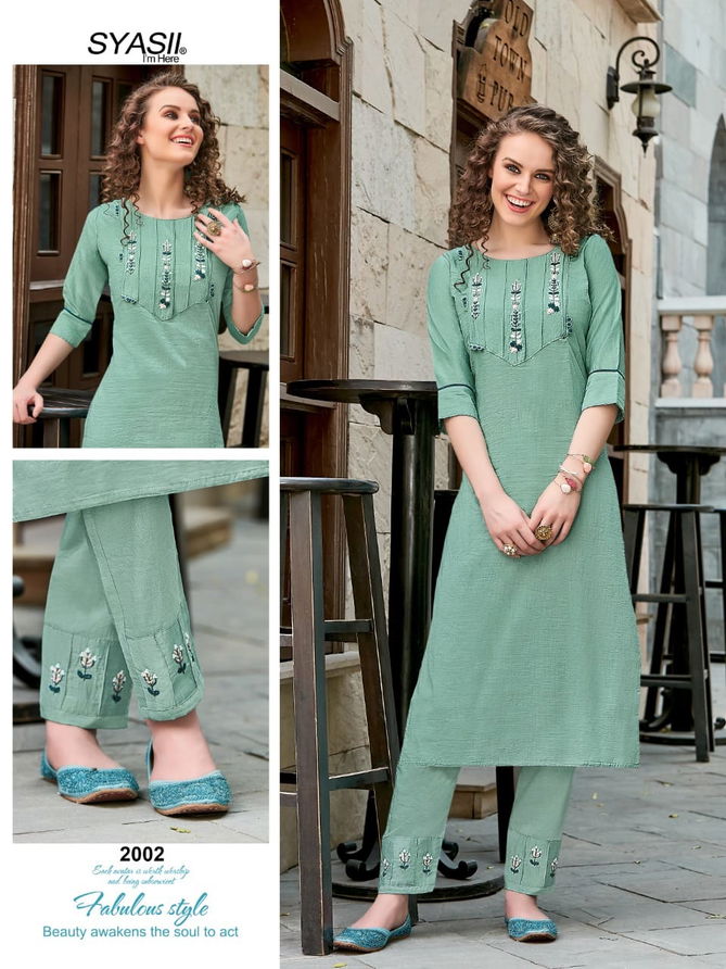 Syasii Ramia 2 Fancy Party Wear Kurti With Bottom Latest Collection